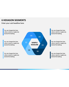 6 Hexagon Segments PPT Slide 1