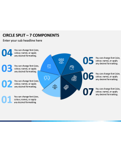 Circle Split – 7 Components PPT Slide 1