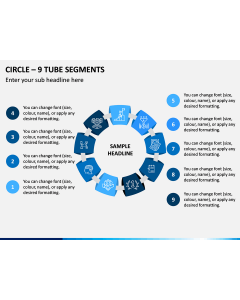 Circle – 9 Tube Segments PPT Slide 1