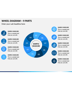 Wheel Diagram – 9 Parts PPT Slide 1