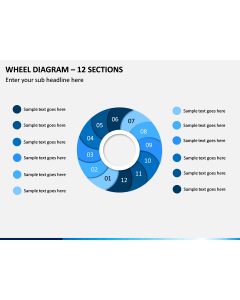 Wheel Diagram – 12 Sections PPT Slide 1