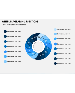 Wheel Diagram – 15 Sections PPT Slide 1