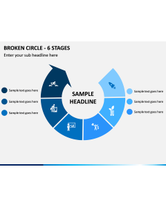 Broken Circle - 6 Stages PPT Slide 1