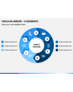 Circular Arrow - 6 Segments PPT Slide 1