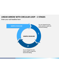 Linear Arrow With Circular Loop - 2 Stages PPT Slide 1
