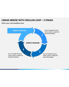 Linear Arrow With Circular Loop - 3 Stages PPT Slide 1