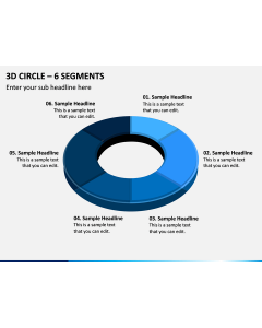 3D Circle - 6 Segments PPT Slide 1