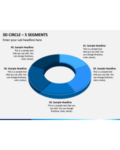 3D Circle - 5 Segments PPT Slide 1