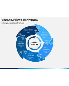 Circular Arrow 5 Step Process PPT Slide 1