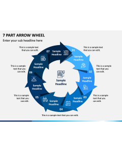 7 Part Arrow Wheel PPT Slide 1