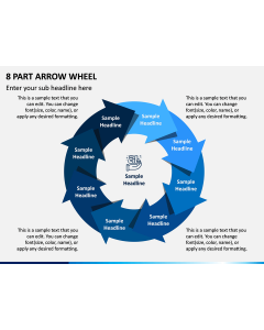 8 Part Arrow Wheel PPT Slide 1