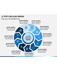 11 Step Circular Arrow PPT Slide 1