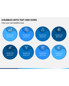 8 Bubbles with Text and Icons PPT Slide 1