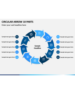 Circular Arrow 10 Parts PPT Slide 1