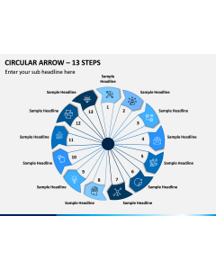 Circular Arrow - 13 Steps PPT Slide 1