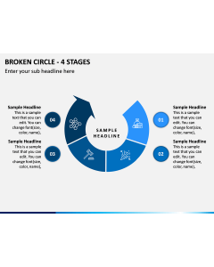 Broken Circle - 4 Stages PPT Slide 1