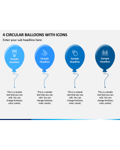 4 Circular Balloons with Icons PPT Slide 1