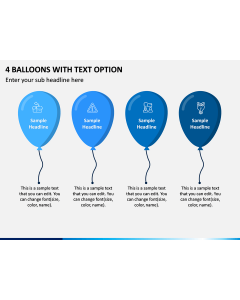 4 Balloons With Text Option PPT Slide 1