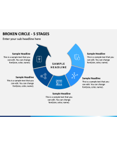 Broken Circle - 5 Stages PPT Slide 1