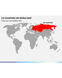 CIS Countries on World Map PPT Slide 1