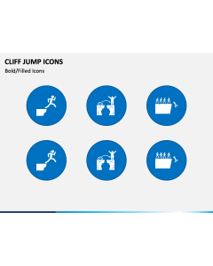 Cliff Jump Icons PPT Slide 1