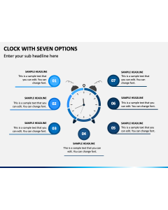 Clock with Seven Options PPT Slide 1