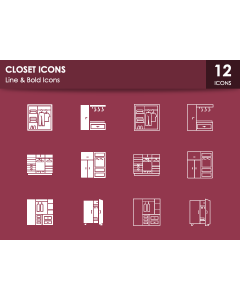 Closet Icons PPT Slide 1