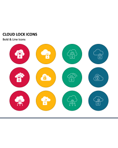 Cloud Lock Icons PPT Slide 1