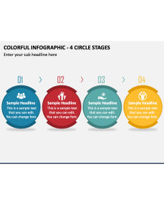 Colorful Infographic - 4 Circle Stages PPT Slide 1