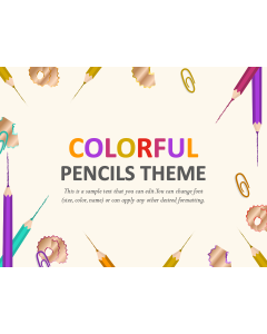 Colorful Pencils Theme PPT Slide 1