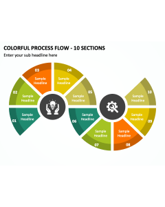 Colorful Process Flow - 10 Sections PPT Thumbnail