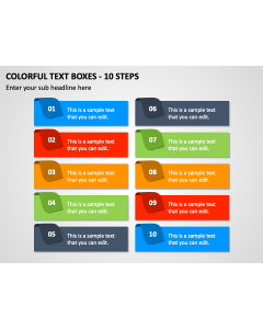 Colorful Text Boxes - 10 Steps PPT Thumbnail