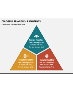 Colorful Triangle - 3 Segments PPT Slide 1