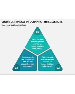 Colorful Triangle Infographic - Three Sections PPT Slide 1