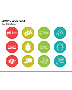 Coming Soon Icons PPT Slide 1