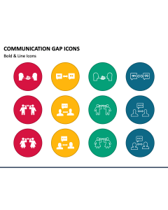 Communication Gap Icons PPT Slide 1