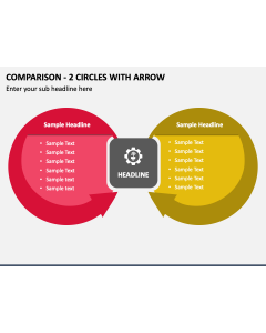Comparison - 2 Circles with Arrow PPT Slide 1