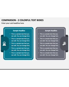 Comparison - 2 Colorful Text Boxes PPT Slide 1