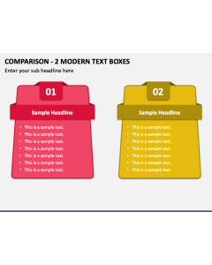 Comparison - 2 Modern Text Boxes PPT Slide 1