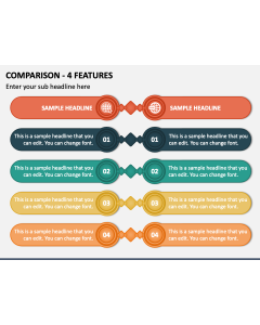 Comparison - 4 Features PPT Slide 1