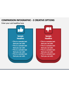 Comparison Infographic - 2 Creative Options PPT Slide 1