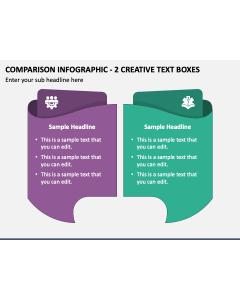 Comparison Infographic - 2 Creative Text Boxes PPT Slide 1