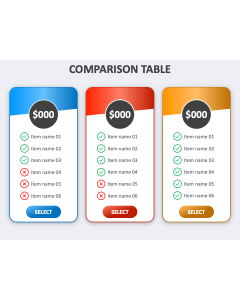 Animated Comparison Table PPT Slide 1