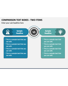 Comparison Text Boxes - Two Items PPT Slide 1
