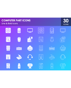 Computer Part Icons PPT Slide 1