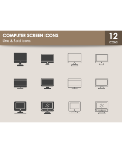 Computer Screen Icons PPT Slide
