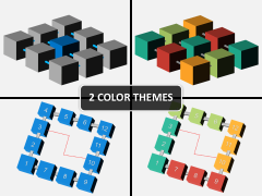Connected 3d cube PPT cover slide 