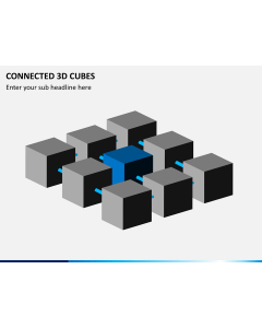 Connected 3d cube PPT slide 1