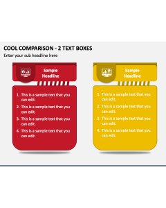 Cool Comparison - 2 Text Boxes PPT Slide 1