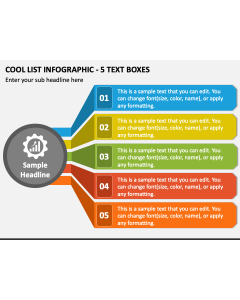 Cool List Infographic - 5 Text Boxes PPT Slide 1